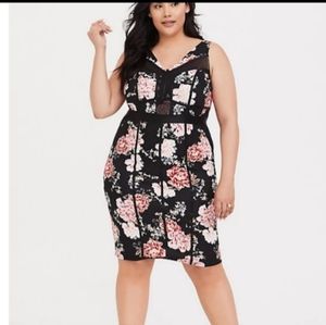 Black and pink floral Wiggle Dress from Torrid
